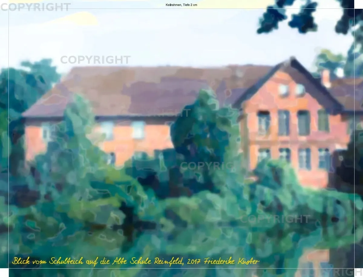Blick vom Schulteich auf die Alte Schule Reinfeld