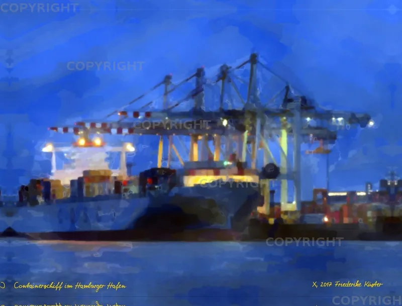Containerschiff im Hamburger Hafen