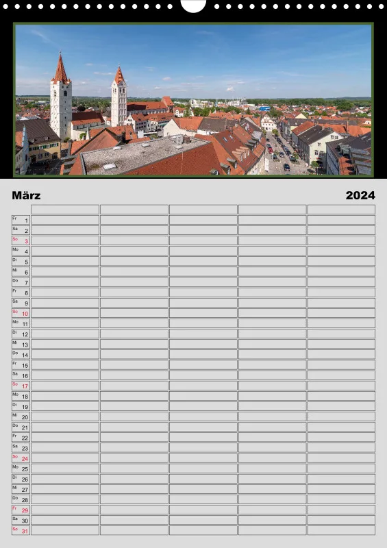Moosburg an der Isar 2024 Familienplaner A3