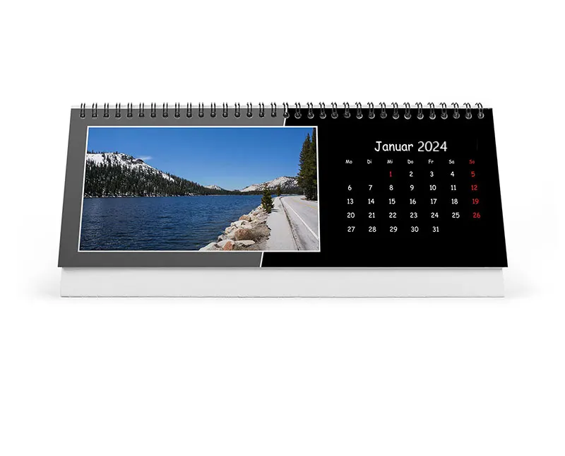 Erstellen Sie den Tischkalender mit Designvorlagen oder im freien Layout.