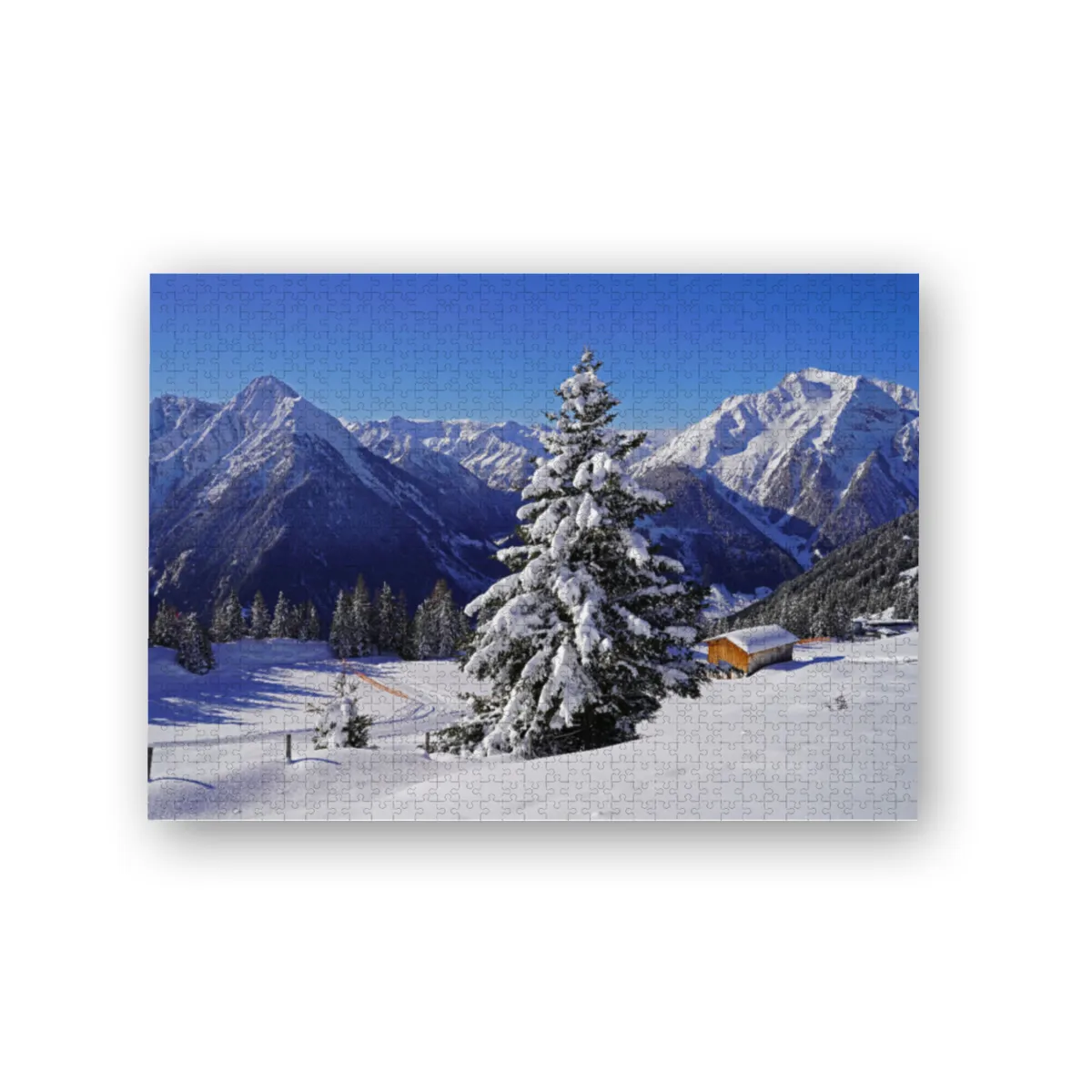 Puzzle 1000 Teile Alpenidylle im Tiefschnee