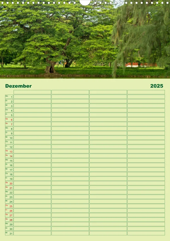2025 A3 Planer Farbzauber Natur - Grün