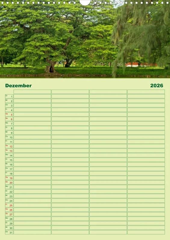 2026 A3 Planer Farbzauber Natur - Grün