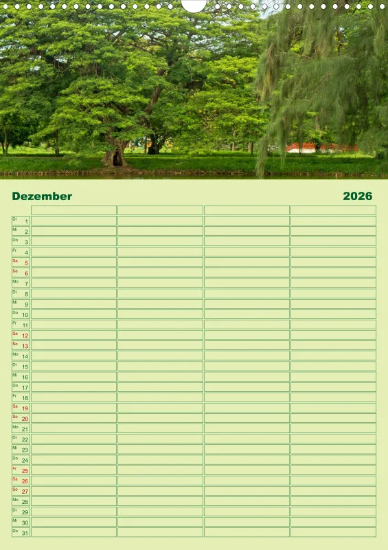 2026 A3 Planer Farbzauber Natur - Grün