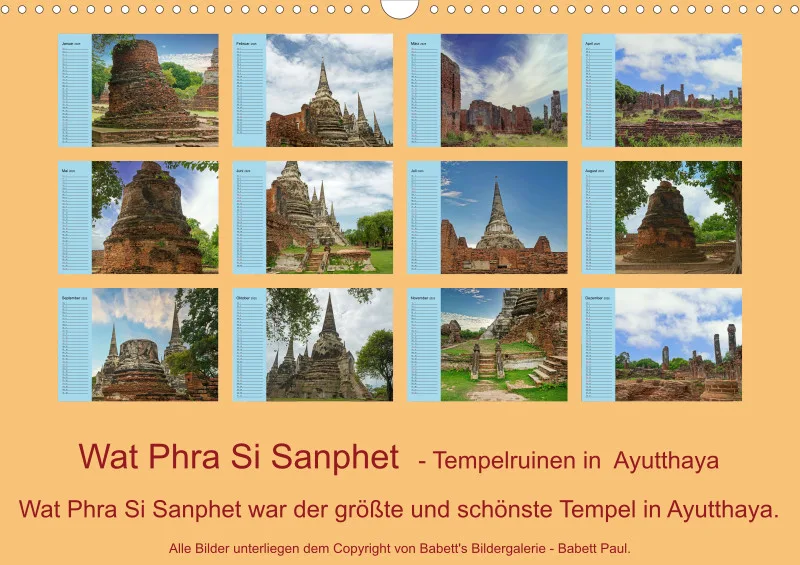 2025 A3 mit Planer wat phra sri sanpet - Tempelruinen in Ayutthaya