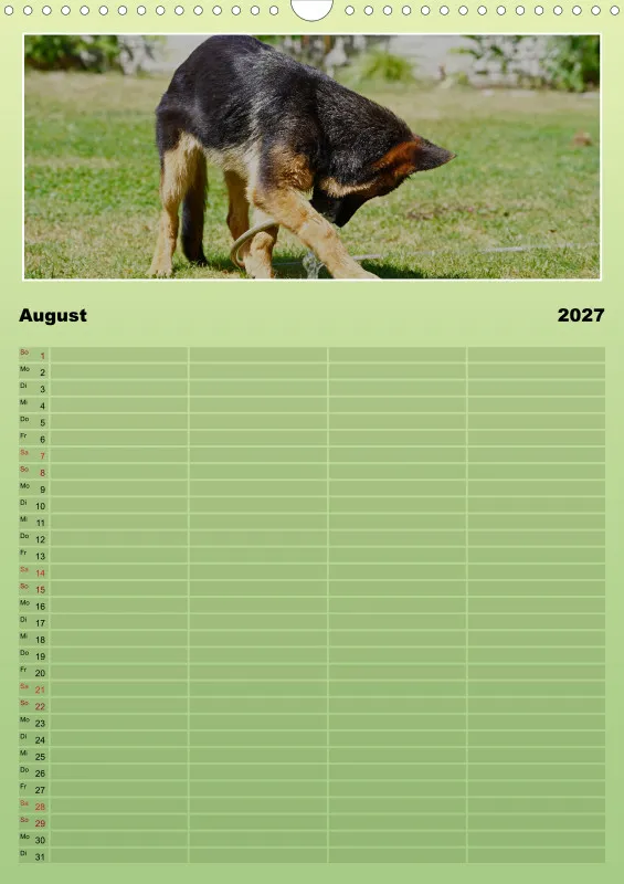 2027 A3 Familienplaner Schäferhündin