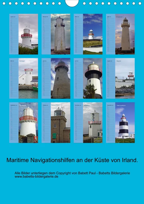 2026 A4 Leuchttürme - Geburtstagskalender