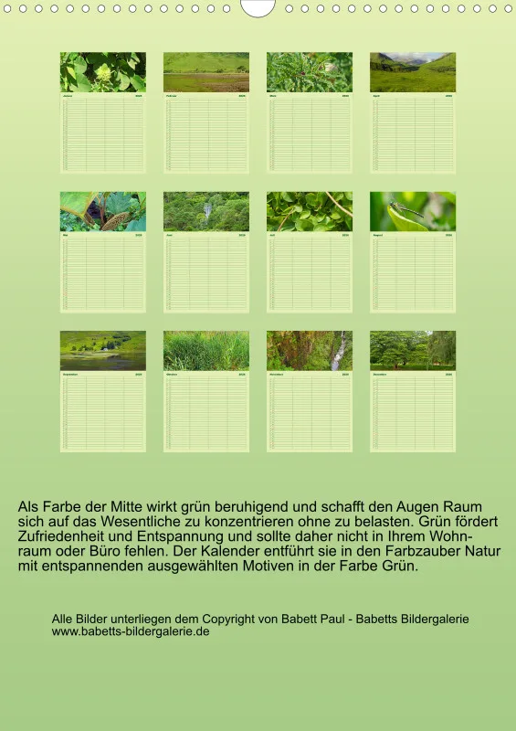 2026 A3 Planer Farbzauber Natur - Grün