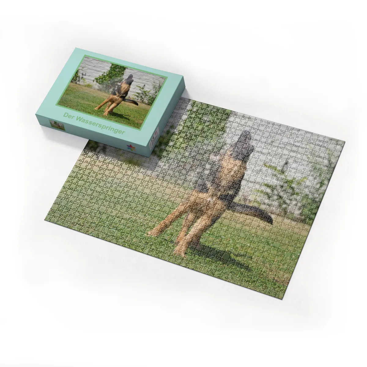 Puzzle 1000 Teile „Abkühlung in Action: Der Wasserspringer“