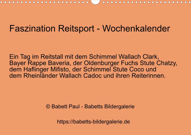 2025 A3 Faszination Reitsport - Wochenkalender