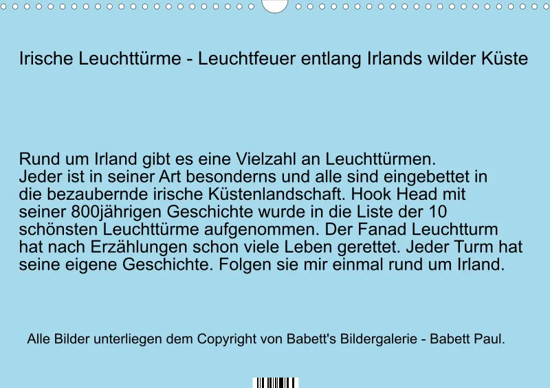 2027 A3 Irische Leuchttürme - Leuchtfeuer entlang Irlands wilder Küste