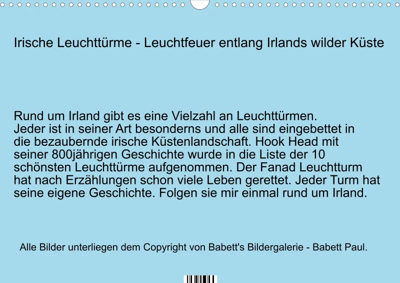 2027 A3 Irische Leuchttürme - Leuchtfeuer entlang Irlands wilder Küste