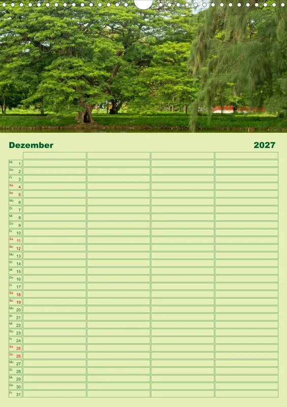 2027 A3 Planer Farbzauber Natur - Grün