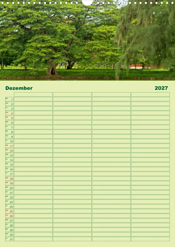2027 A3 Planer Farbzauber Natur - Grün
