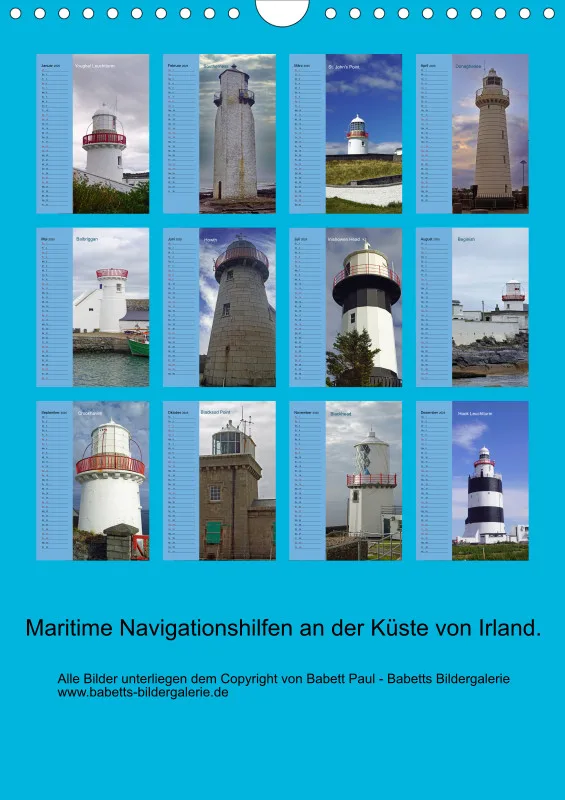 2025 A4 Leuchttürme - Geburtstagskalender