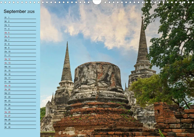 2026 A3 mit Planer wat phra sri sanpet - Tempelruinen in Ayutthaya