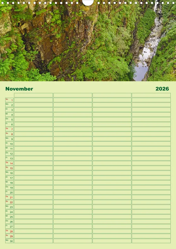 2026 A3 Planer Farbzauber Natur - Grün