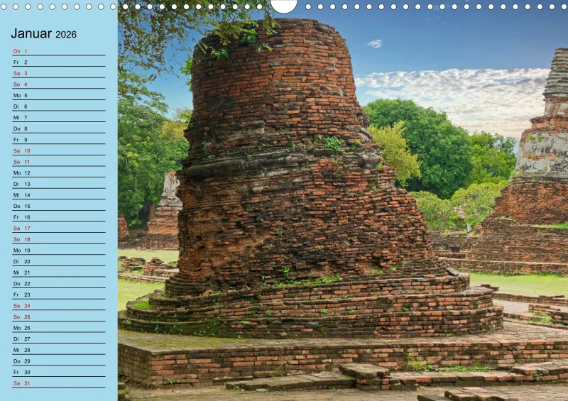 2026 A3 mit Planer wat phra sri sanpet - Tempelruinen in Ayutthaya