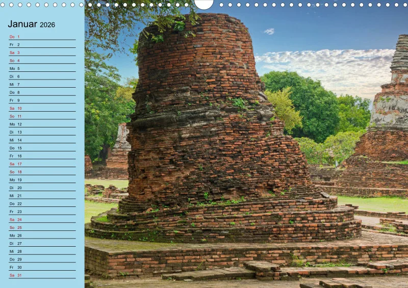 2026 A3 mit Planer wat phra sri sanpet - Tempelruinen in Ayutthaya