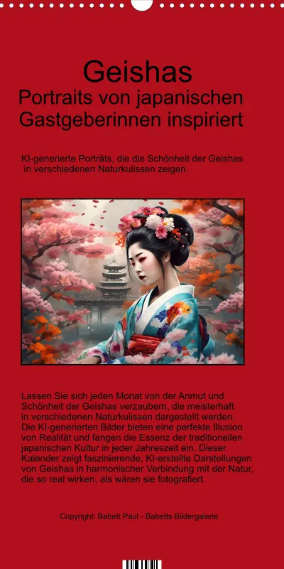 2027 Fam.planer Geishas Portraits von japanischen Gastgeberinnen inspiriert