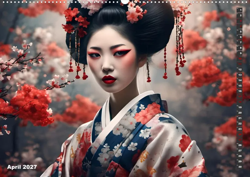 2027 A2 Geishas Portraits von japanischen Gastgeberinnen inspiriert