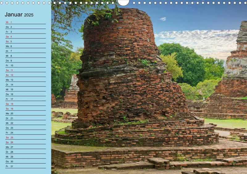 2025 A3 mit Planer wat phra sri sanpet - Tempelruinen in Ayutthaya