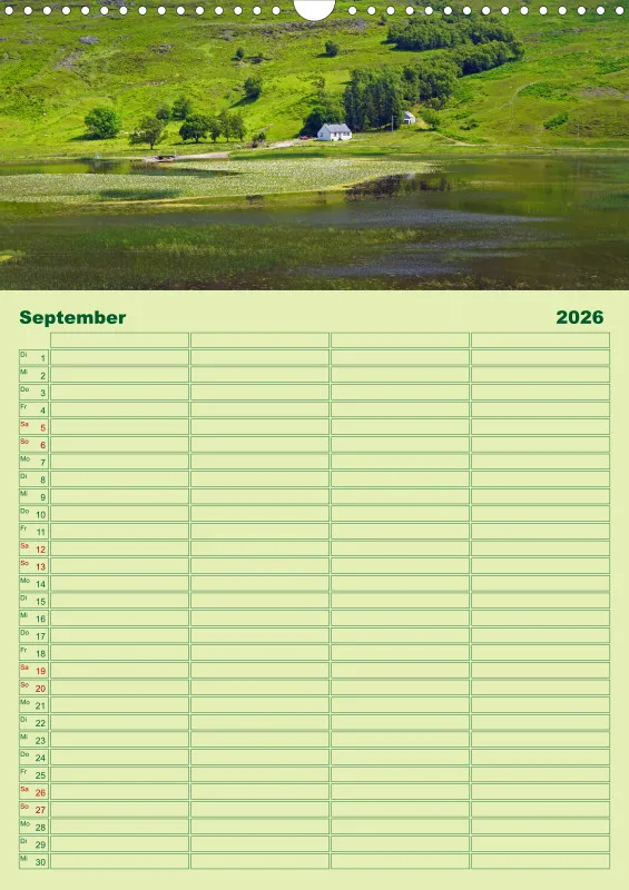 2026 A3 Planer Farbzauber Natur - Grün