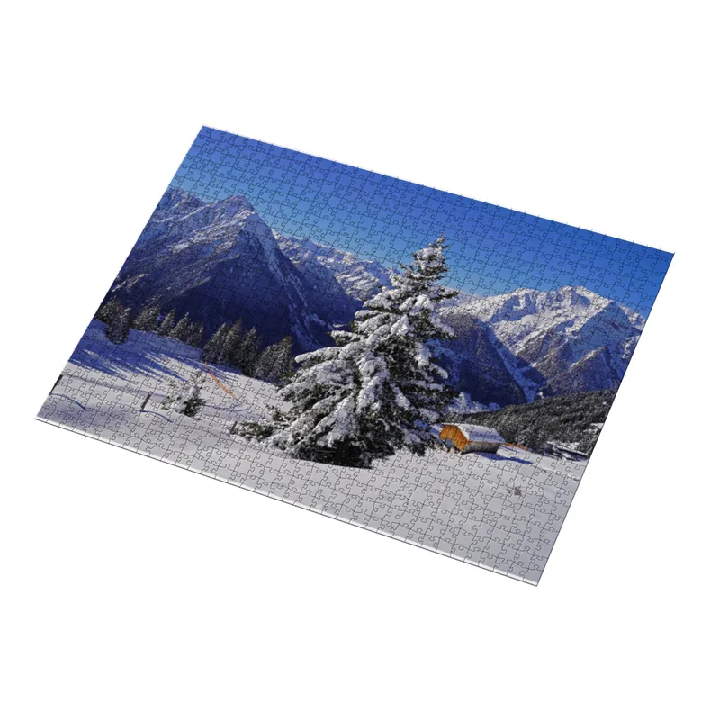 Puzzle 1000 Teile Alpenidylle im Tiefschnee