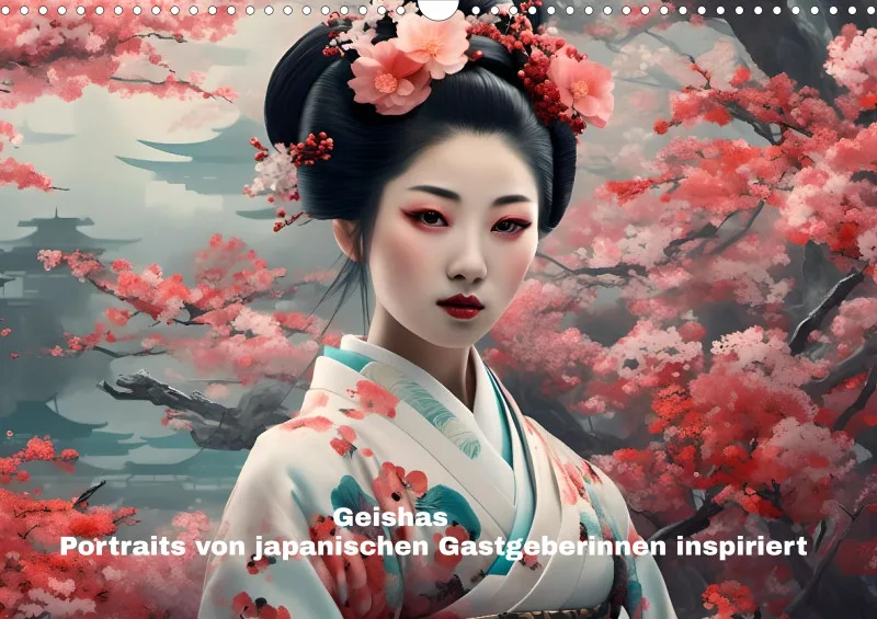 2027 A3 Geishas Portraits von japanischen Gastgeberinnen inspiriert