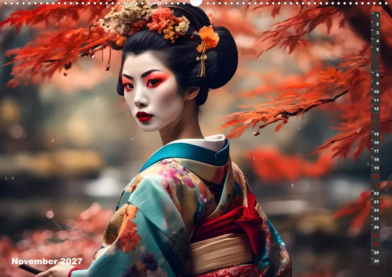 2027 A2 Geishas Portraits von japanischen Gastgeberinnen inspiriert