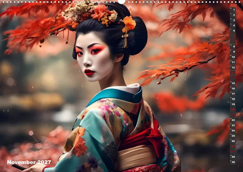 2027 A2 Geishas Portraits von japanischen Gastgeberinnen inspiriert
