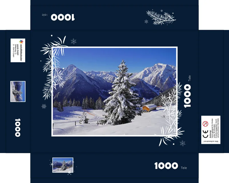 Puzzle 1000 Teile Alpenidylle im Tiefschnee