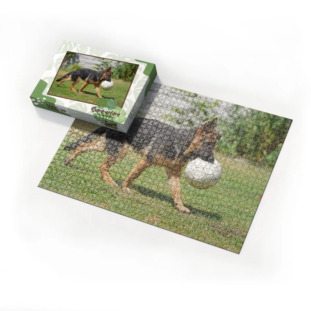 Puzzle 1000 Teile Der tierische Spielmacher: Voller Einsatz auf dem Rasen
