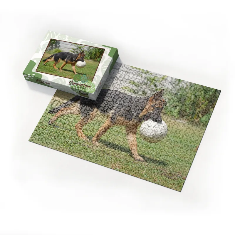 Puzzle 1000 Teile Der tierische Spielmacher: Voller Einsatz auf dem Rasen