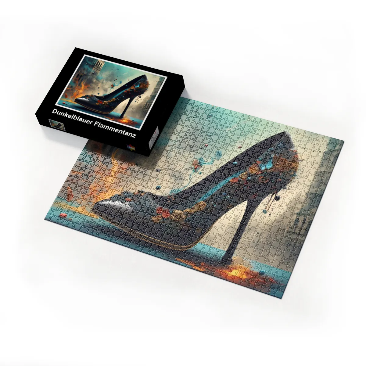Puzzle 1000 Teile Dunkelblauer Flammentanz