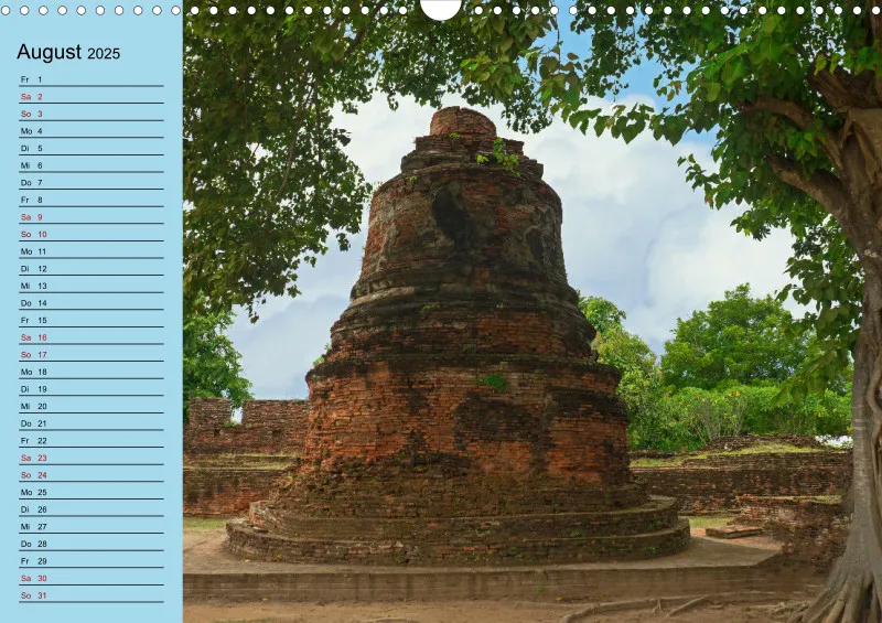 2025 A3 mit Planer wat phra sri sanpet - Tempelruinen in Ayutthaya