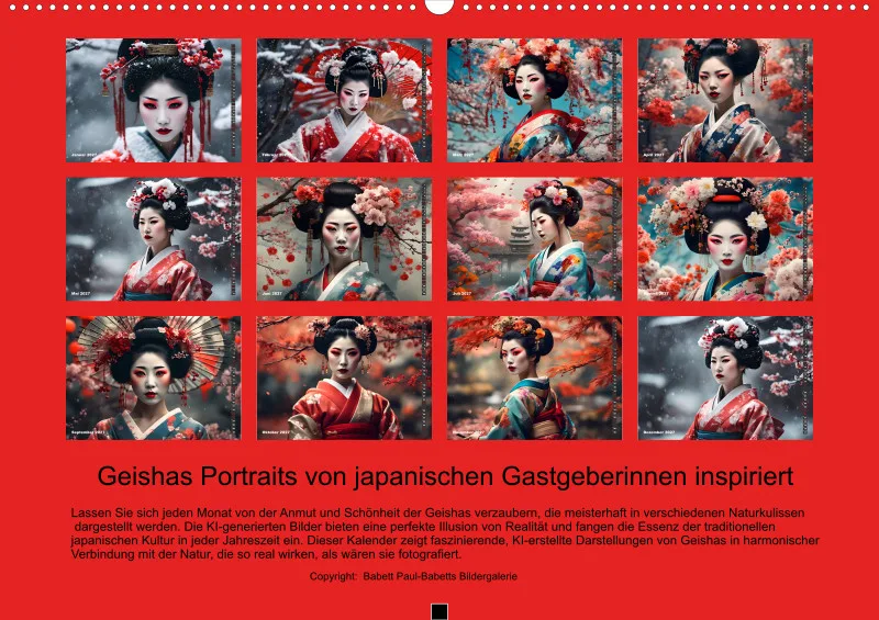 2027 A2 Geishas Portraits von japanischen Gastgeberinnen inspiriert