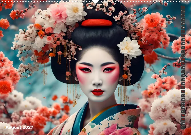 2027 A2 Geishas Portraits von japanischen Gastgeberinnen inspiriert