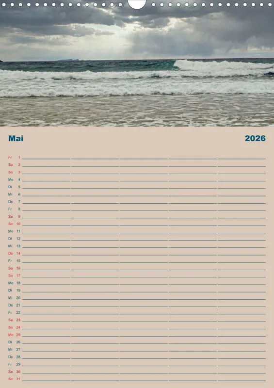 2026 A3 Planer Unterwegs am Strand