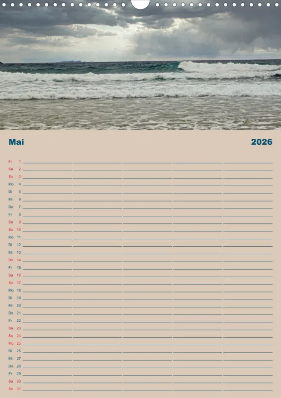 2026 A3 Planer Unterwegs am Strand