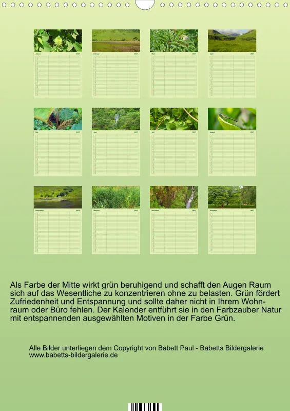 2027 A3 Planer Farbzauber Natur - Grün