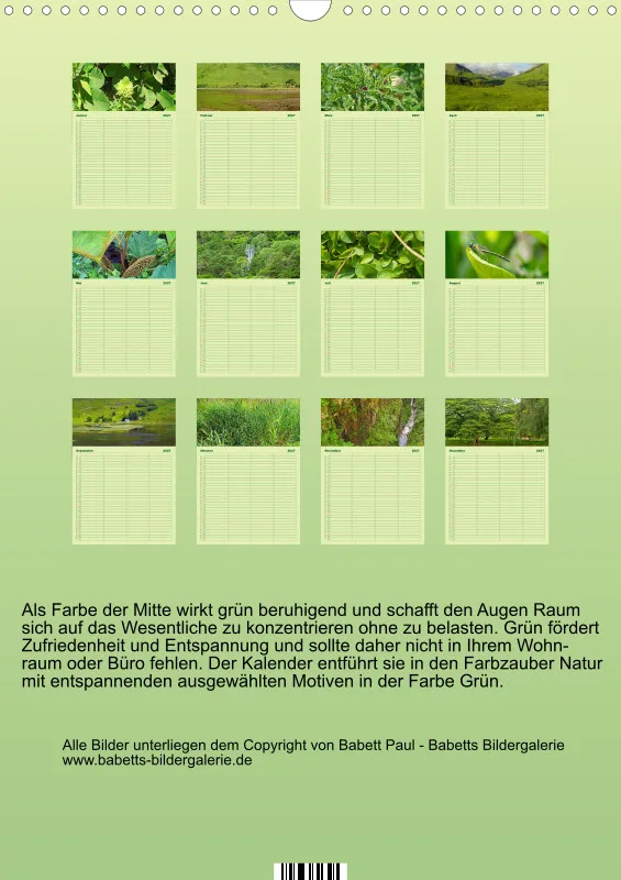 2027 A3 Planer Farbzauber Natur - Grün