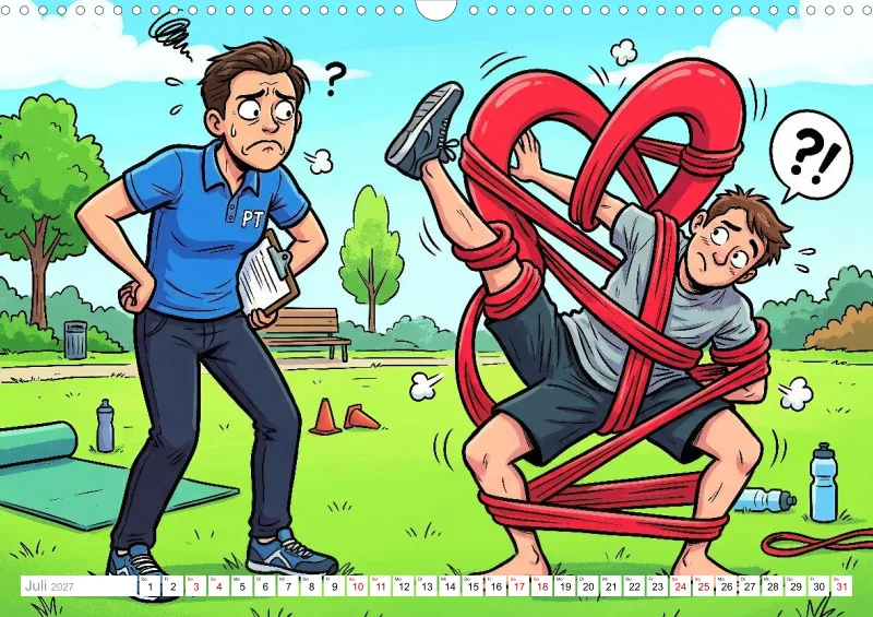 2027 A3 Zähne zusammenbeißen und Atmen! – Der ehrliche Physiotherapie-Kalender