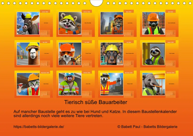 A4 2025 Tierisch süße Bauarbeiter