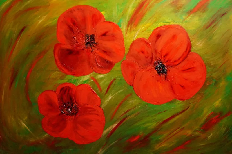 Mohnblüten gemalt