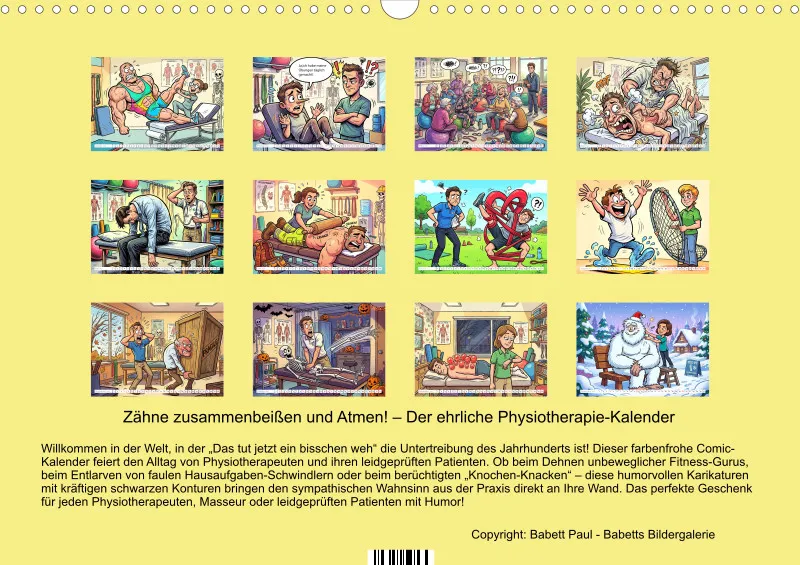 2027 A3 Zähne zusammenbeißen und Atmen! – Der ehrliche Physiotherapie-Kalender