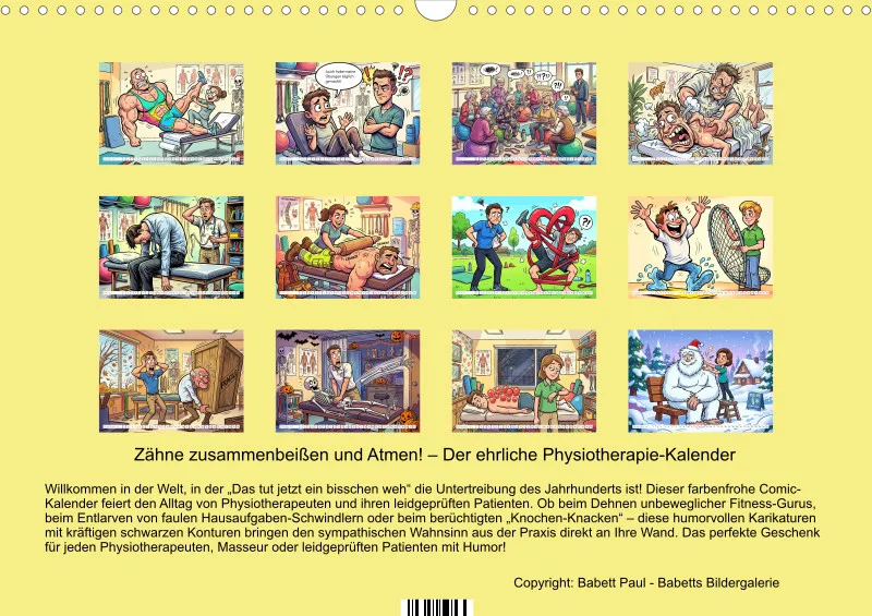 2027 A3 Zähne zusammenbeißen und Atmen! – Der ehrliche Physiotherapie-Kalender