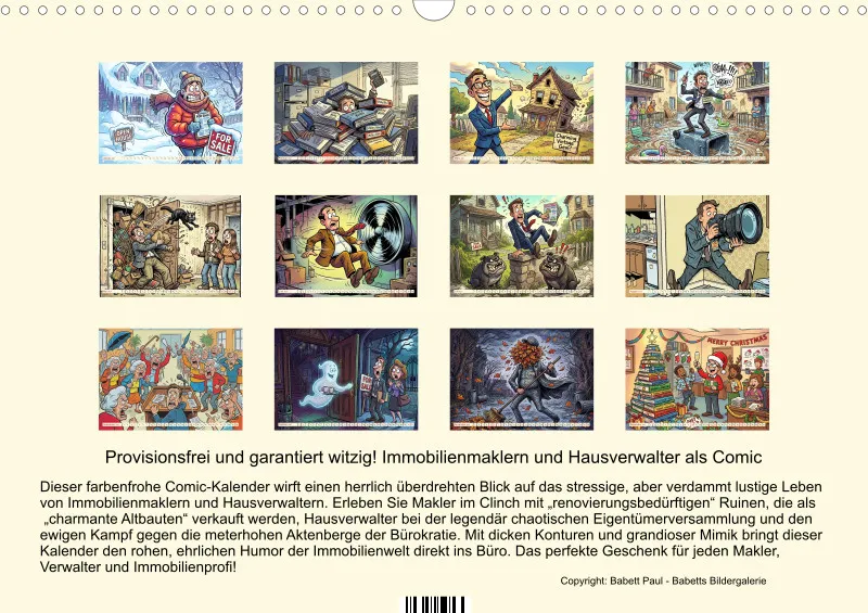 2027 A3 Provisionsfrei und garantiert witzig! Immobilienmaklern und Hausverwalter als Comic