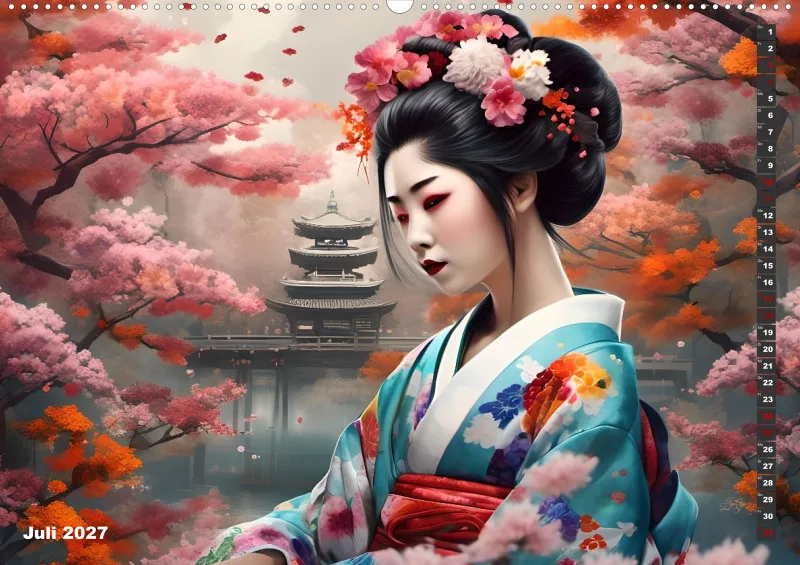 2027 A2 Geishas Portraits von japanischen Gastgeberinnen inspiriert
