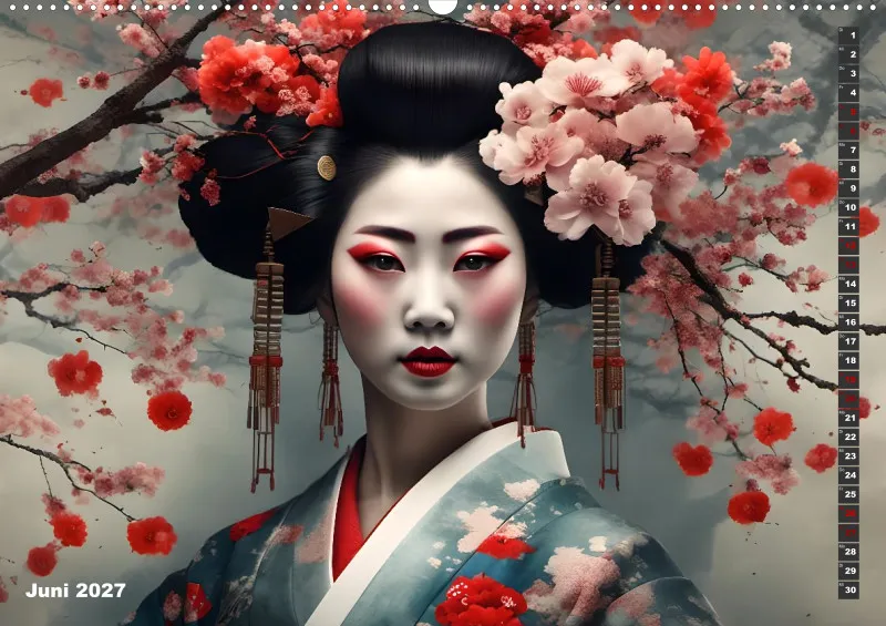 2027 A2 Geishas Portraits von japanischen Gastgeberinnen inspiriert